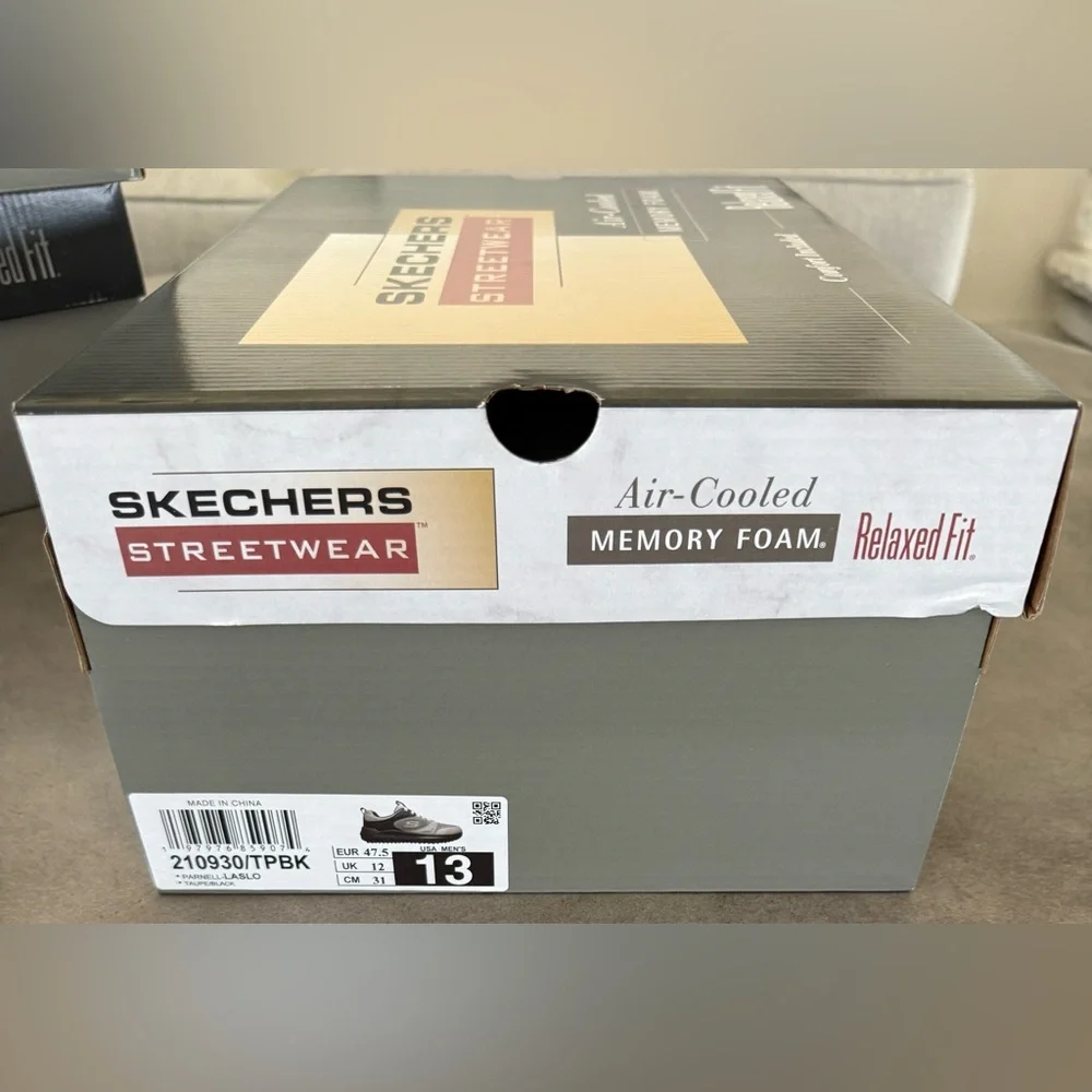 NIB/NWT Men’s Skechers Black and Taupe Walking Sneakers. - Picture 12 of 16